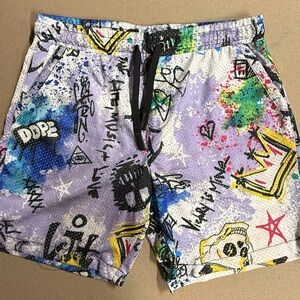 Fresh Graffiti Print Men's Short